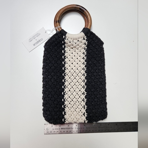 Laude the Label Gabby Mini Macrame Bag Black/White - Picture 11 of 15